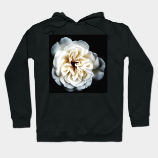 White Rose on Black Hoodie